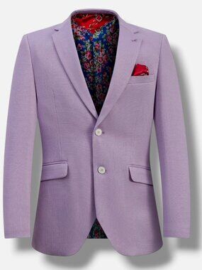 Elie Balleh Boy's Purple Slim Fit Clasic Blazer Size M